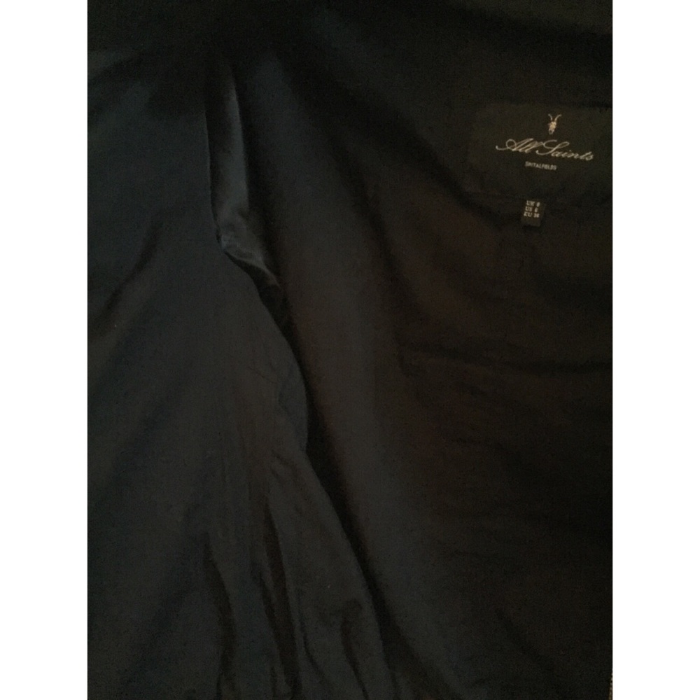 All Saints Black Leather Zip-Up Jacket - Picture 8 of 8